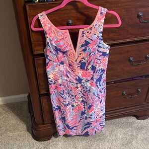 Lilly Pulitzer Vibrant Pink and Blue Sleeveless Dress